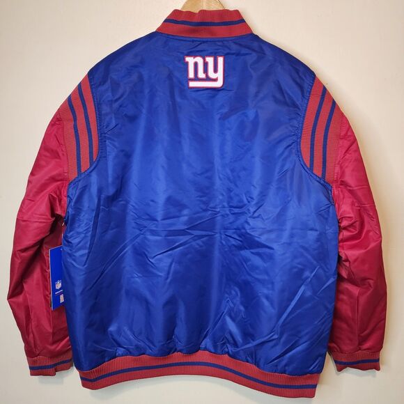 New York Giants Jacket Varsity Satin Bomber Coat Mens Medium Embroidered Logo - Picture 6 of 11